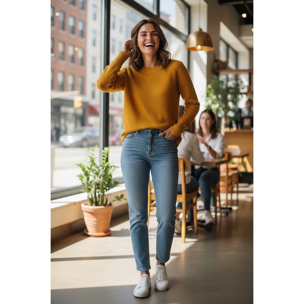 J.Crew 100% Cashmere Sweater Womens XXS Mustard Yellow Crewneck Long Sleeve NWOT